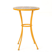 Load image into Gallery viewer, Outdoor Side Table With Tile Mosaic Table Top - Yellow
