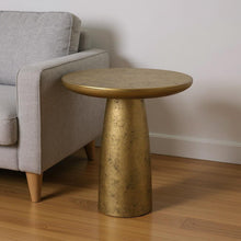 Load image into Gallery viewer, Round End Table Aluminum - Antiqued Brass
