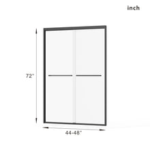 Load image into Gallery viewer, Matte Black Double Sliding Glass Shower Door With Aluminum Frame And SGCC Clear Tempered Glass - Black
