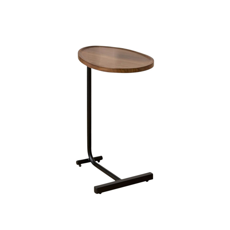Wood And Metal Oval End Tables (Set of 2) - Brown / Black