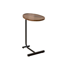 Load image into Gallery viewer, Wood And Metal Oval End Tables (Set of 2) - Brown / Black
