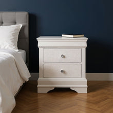 Load image into Gallery viewer, Shagreen Two Drawer Solid Wood Nightstand - White
