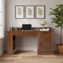 Load image into Gallery viewer, Office Desk With Storage Cabinet, Charging Station, Monitor Stand &amp; Pegboard
