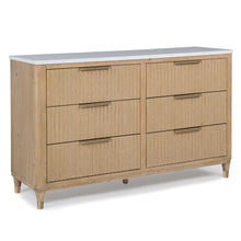 Load image into Gallery viewer, 6 Drawers Dresser With Accented Hardware - Natural Wood
