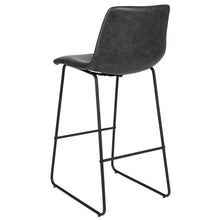 Load image into Gallery viewer, Faux Leather Aluminum Bar Chairs (Set of 2) (724343) - Black
