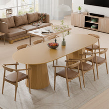 Load image into Gallery viewer, Wood Double Pedestal Base Oval Dining Table - Natural
