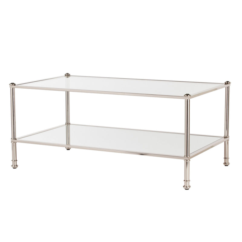 Mirrored Metal Rectangular Mirrored Coffee Table (402102) - Silver