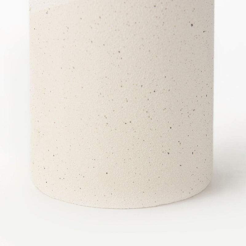 Block Cylinder Table Vase - Beige / White