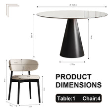 Load image into Gallery viewer, Round Dining Table With Tempered Glass Top - Black / Brown
