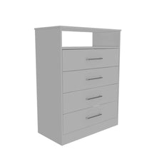 Load image into Gallery viewer, Modern Four Drawer Dresser With Hutch - White
