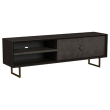 Load image into Gallery viewer, Manaya - 2 Door Stand With Open Shelving And Hidden Storage - Charcoal Black
