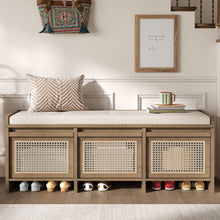 Load image into Gallery viewer, Entryway Shoe Bench With Drawers &amp; Button Tufted Cushion
