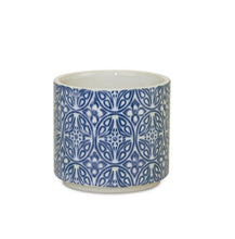 Load image into Gallery viewer, Medallion Round Pot Planters (Set of 2) - Blue / White
