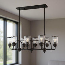 Load image into Gallery viewer, 21" Eight Light Dimmable Chandelier With Shades - Bronze
