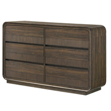 Load image into Gallery viewer, Flair Rounded Edges 1 Piece Dresser, 6 Drawer Storage Bedroom Furniture - Brown
