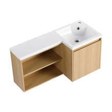 Load image into Gallery viewer, L-Shaped Wall Mounte Floating Bathroom Vanity With Integrated Sink
