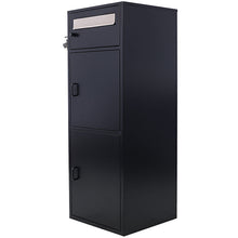 Load image into Gallery viewer, Large Steel Freestanding Floor Parcel Package Drop With Locking Letterbox Drop Mail Box With Multi Compartments - Black
