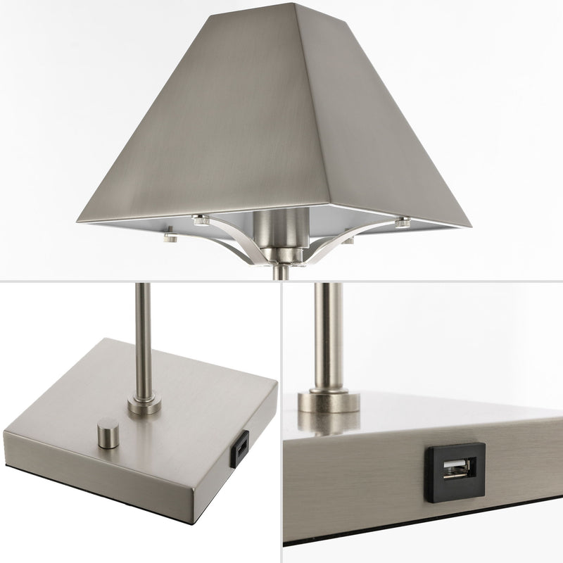 Table Lamp With Novelty Shade - Nickel