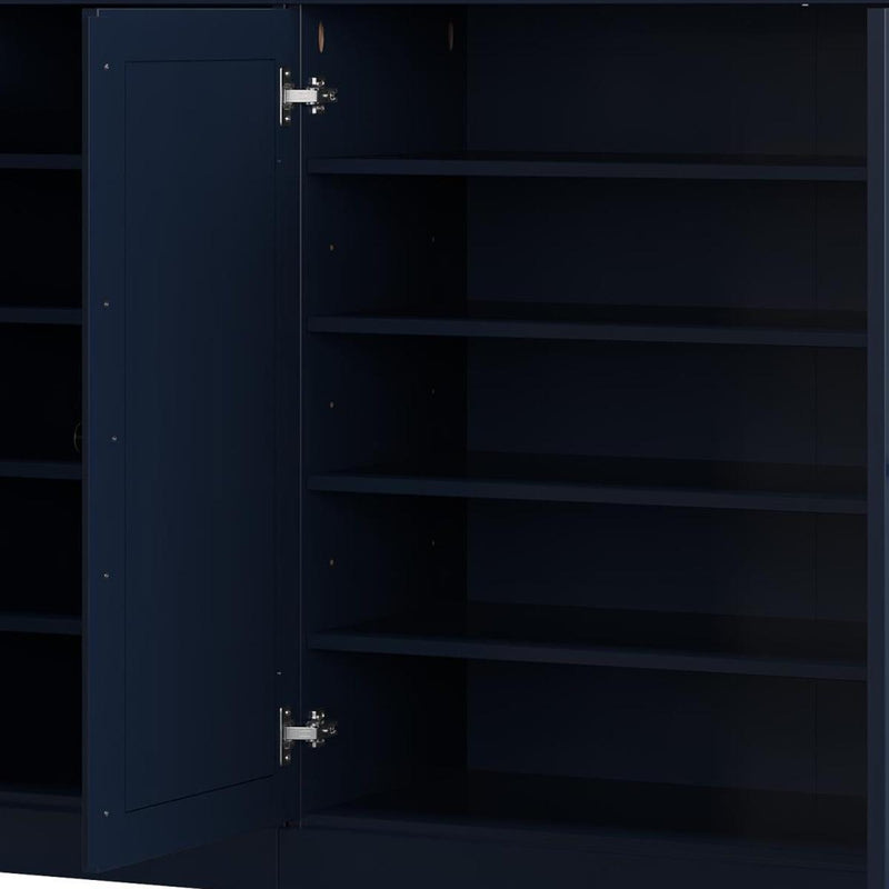 Solid Woodshoe Storage Cabinet (755971) - Navy Blue
