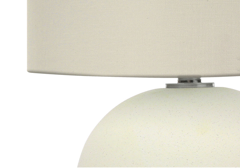 18" Ceramic Round Table Lamp With Drum Shade - Cream