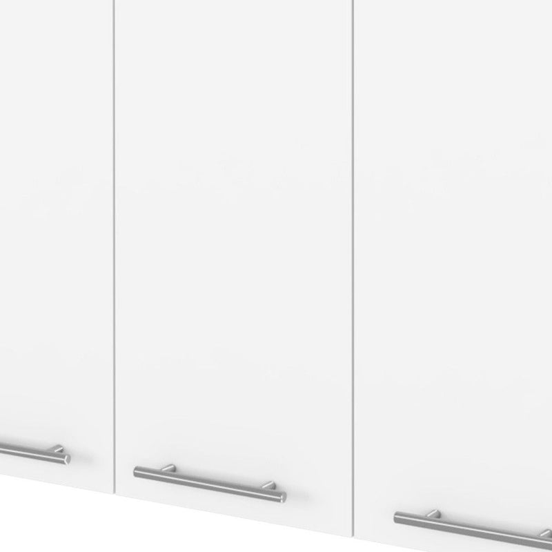47" Wood Wall Mounted Accent Chest With Four Doors - White