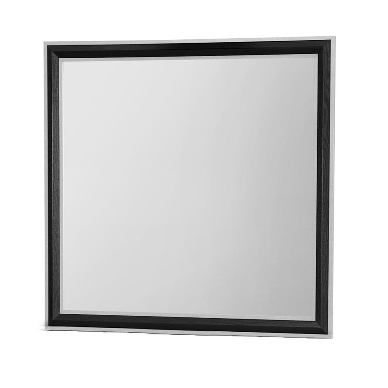 Wood Dresser Mount Framed Mirror - Black / Gray