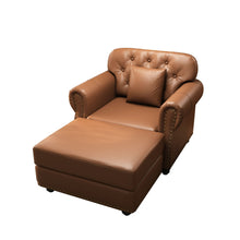 Load image into Gallery viewer, Upholstered Sofa With Nailhead Trim, Rolled Armrests With Ottoman
