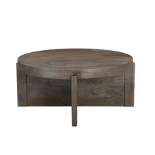 Load image into Gallery viewer, Solid Wood Round Cross Legs Coffee Table - Brown
