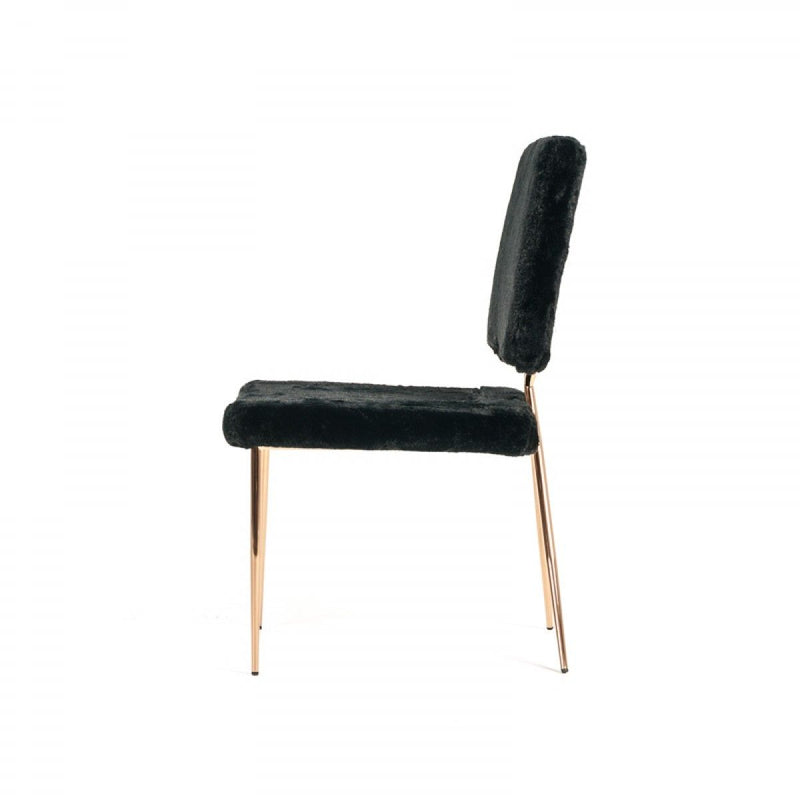 Modern Upholstered Fabric Dining Side Chairs (Set of 2) - Black