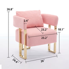 Load image into Gallery viewer, Modern Decorative Chair Teddy Fleece Upholstered And Metal Foot
