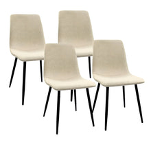 Load image into Gallery viewer, Modern Dining Table &amp; Suede Chair Set WIth Rectangular Metal Base
