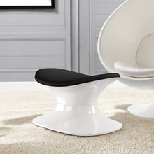 Load image into Gallery viewer, Wool And Fiberglass Contempo Footstool Ottoman - Black And White
