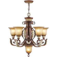Load image into Gallery viewer, 28" Six Light Dimmable Chandelier With Shades - Bronze
