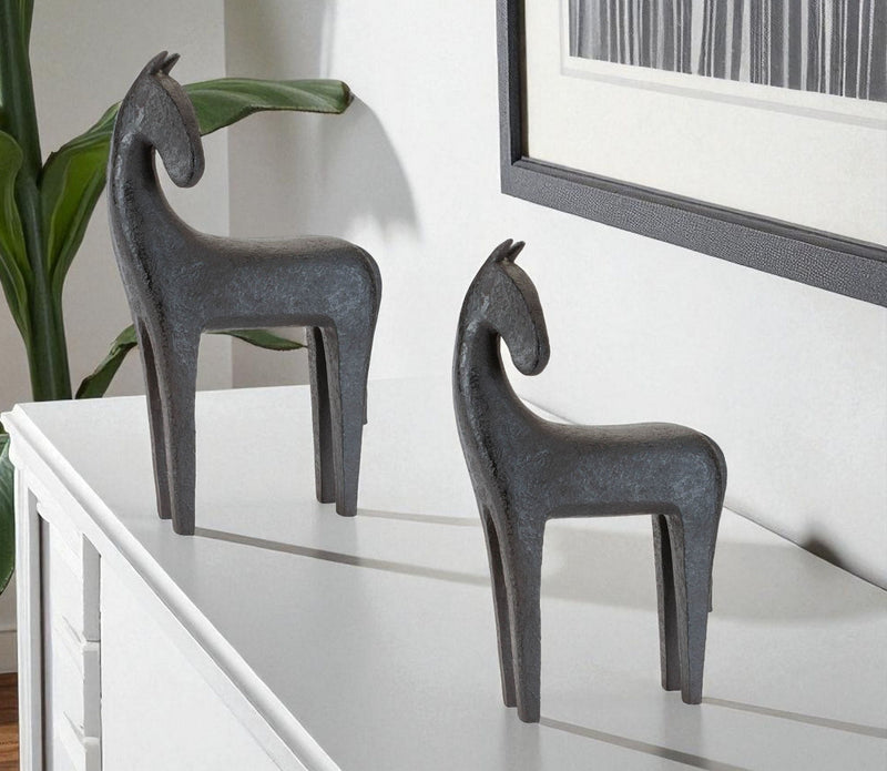 Poly Horse Tabletop Sculpture (Set of 2) (633978) - Black