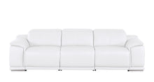 Load image into Gallery viewer, 108" Leather Reclining USB Sofa - White
