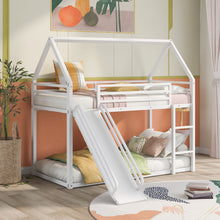 Load image into Gallery viewer, Twin Over Twin House Bunk Bed With Ladder And Slide
