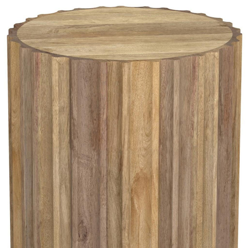 20" Solid Wood Round End Table - Natural