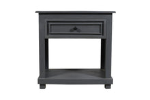 Load image into Gallery viewer, 28" Distressed One Drawer Solid Wood Nightstand - Gray
