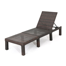 Load image into Gallery viewer, Outdoor Chaise Lounge With Wicker Design And Adjustable Backrest - Brown
