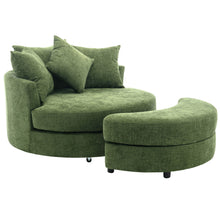 Load image into Gallery viewer, 360° Swivel Accent Barrel Chair With Storage Ottoman &amp; 4 Pillows, Modern Leisure Chair Round Accent For Living Room
