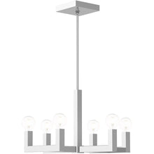 Load image into Gallery viewer, 20" Six Light Dimmable Chandelier With Shades - Silver
