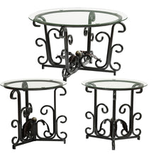 Load image into Gallery viewer, 3 Piece Coffee Table Set With Tempered Glass Surface - Black
