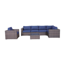 Load image into Gallery viewer, Wicker Seating Group Set With Table And Cushions
