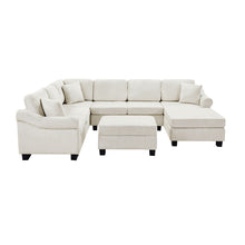 Load image into Gallery viewer, Contemporary U - Shaped Sectional Sofa With Movable Storage Ottoman
