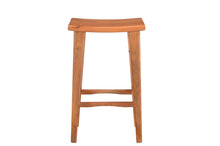 Load image into Gallery viewer, 32" Rustic Solid Wood Backless Counter Height Bar Chair - Brown
