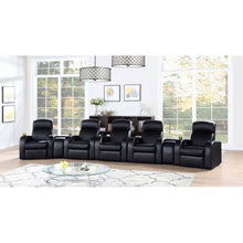 Load image into Gallery viewer, Franky - 7 Piece Seater Home Theater Set, Reclining Chairs &amp; Storage Consoles - Black
