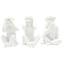 Load image into Gallery viewer, Monkey Tabletop Sculpture (Set of 3) - White

