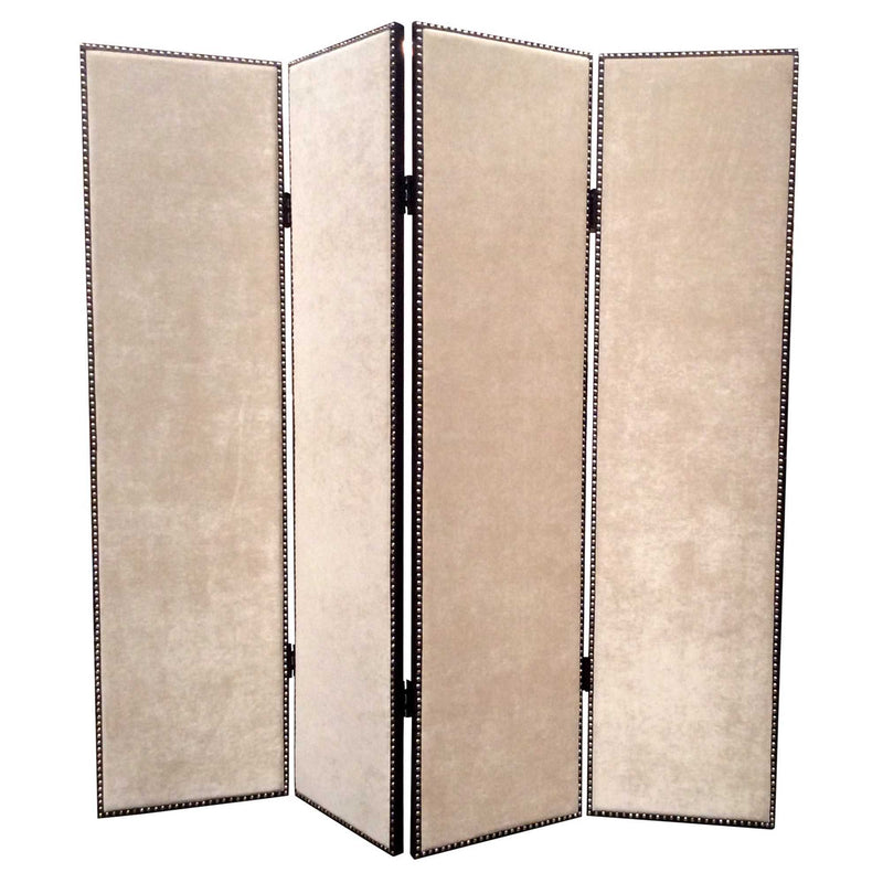 Wood & Fabric Chateau Screen - Beige