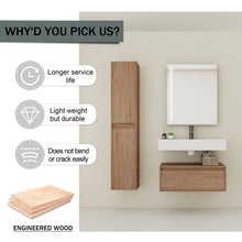 Load image into Gallery viewer, Modern Wall Mounted 30 Inch Bathroom Vanity With Resin Sink And 2 Side Cabinet In Imitative - Imitative Oak
