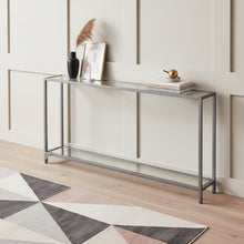 Load image into Gallery viewer, Glass Mirrored Floor Shelf Console Table With Storage - Clear / Silver
